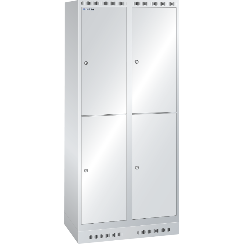 Armoire-vestiaire Lista 2 niveaux - L 40 cm par compartiment - Gris clair RAL 7035