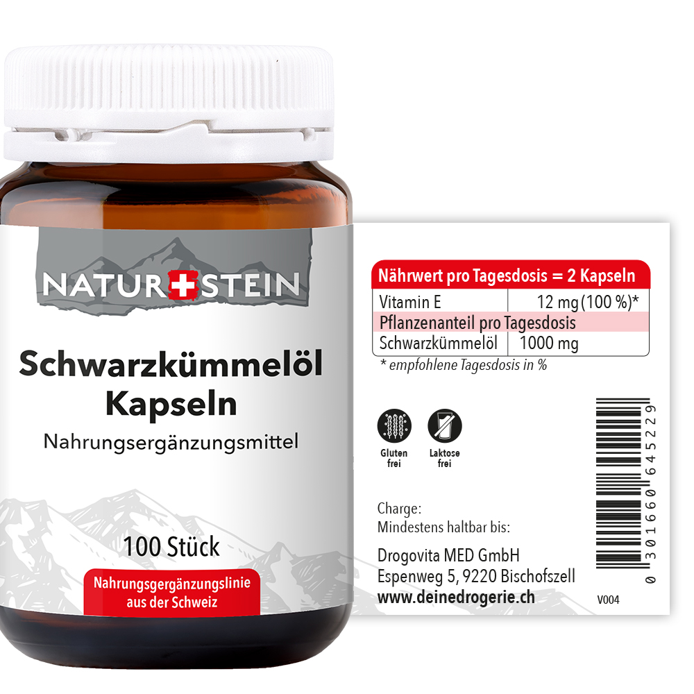 NATURSTEIN Schwarzkümmelöl Ägyptisch Kaps Glasfl 100 Stk