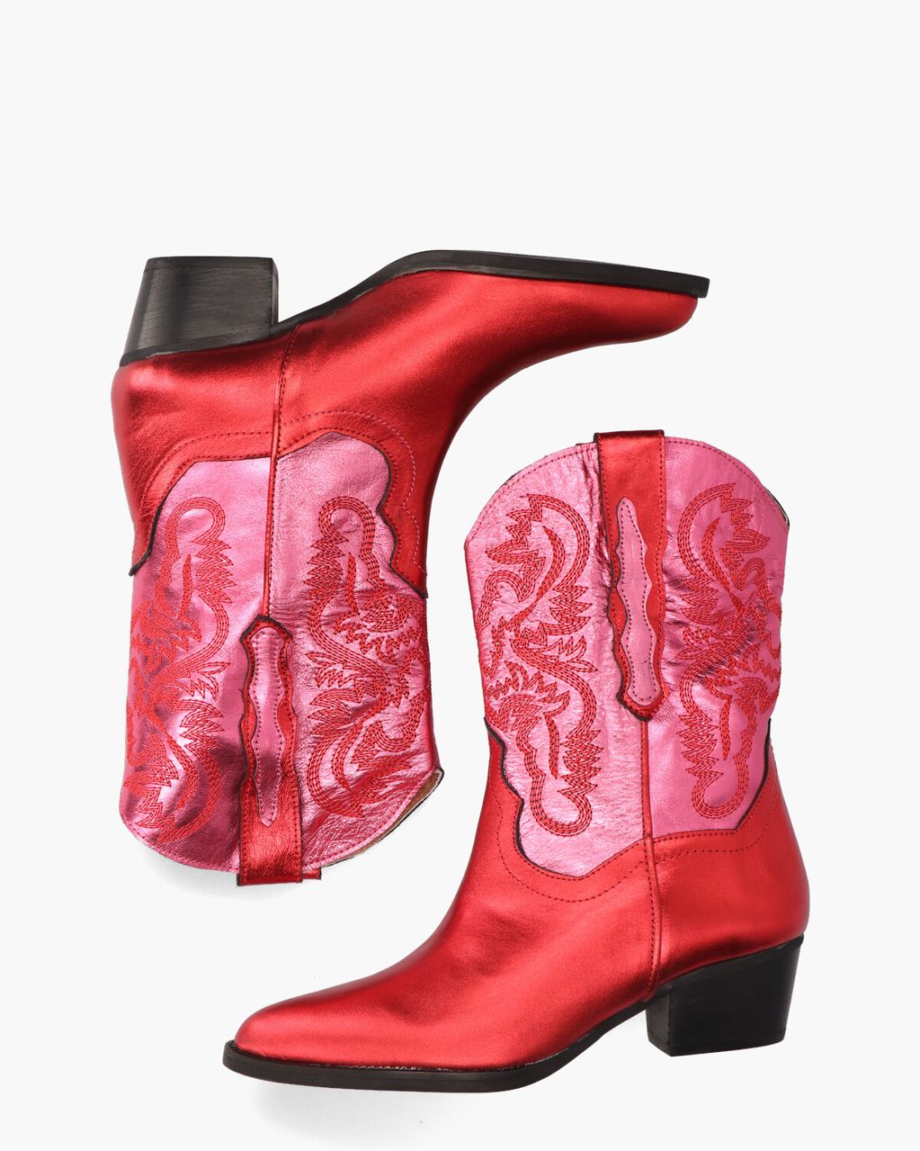 DWRS Label Brady Metallic Rood/Roze Damesboots