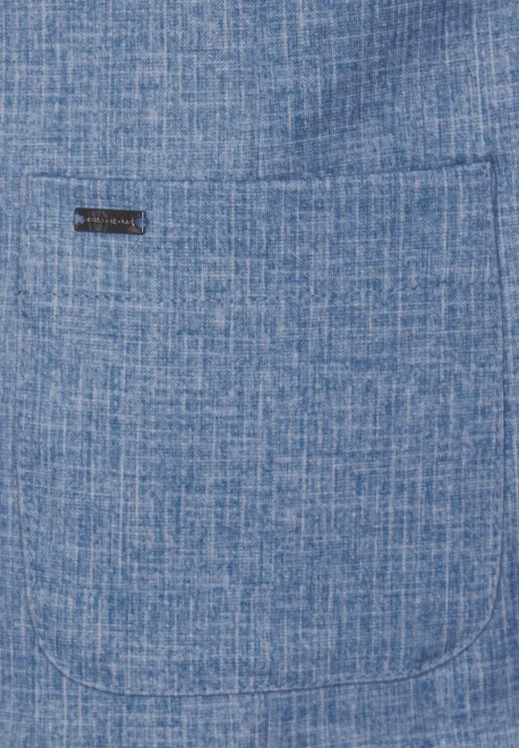 Kurzer Melange Blazer - dahlia blue