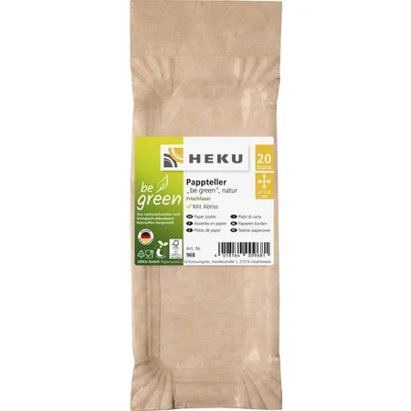 Heku Pappteller mit Anfasser be green 20 Stück