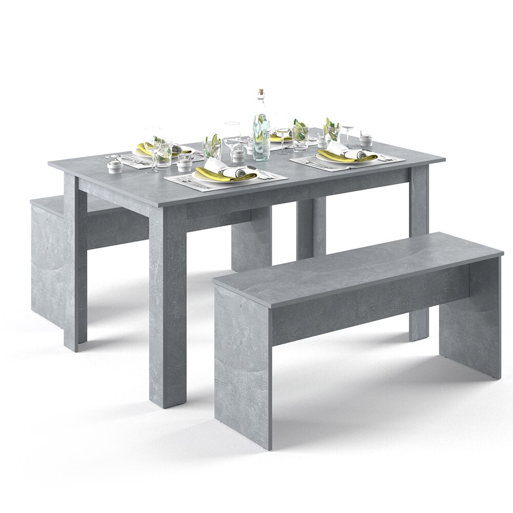 Vicco Tischgruppe Sitzgruppe Essgruppe Holztisch Esstisch Holz TischBeton