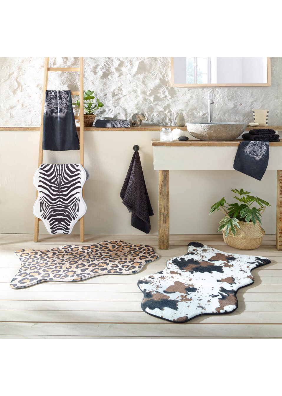 Serviette de toilette à motif léopard