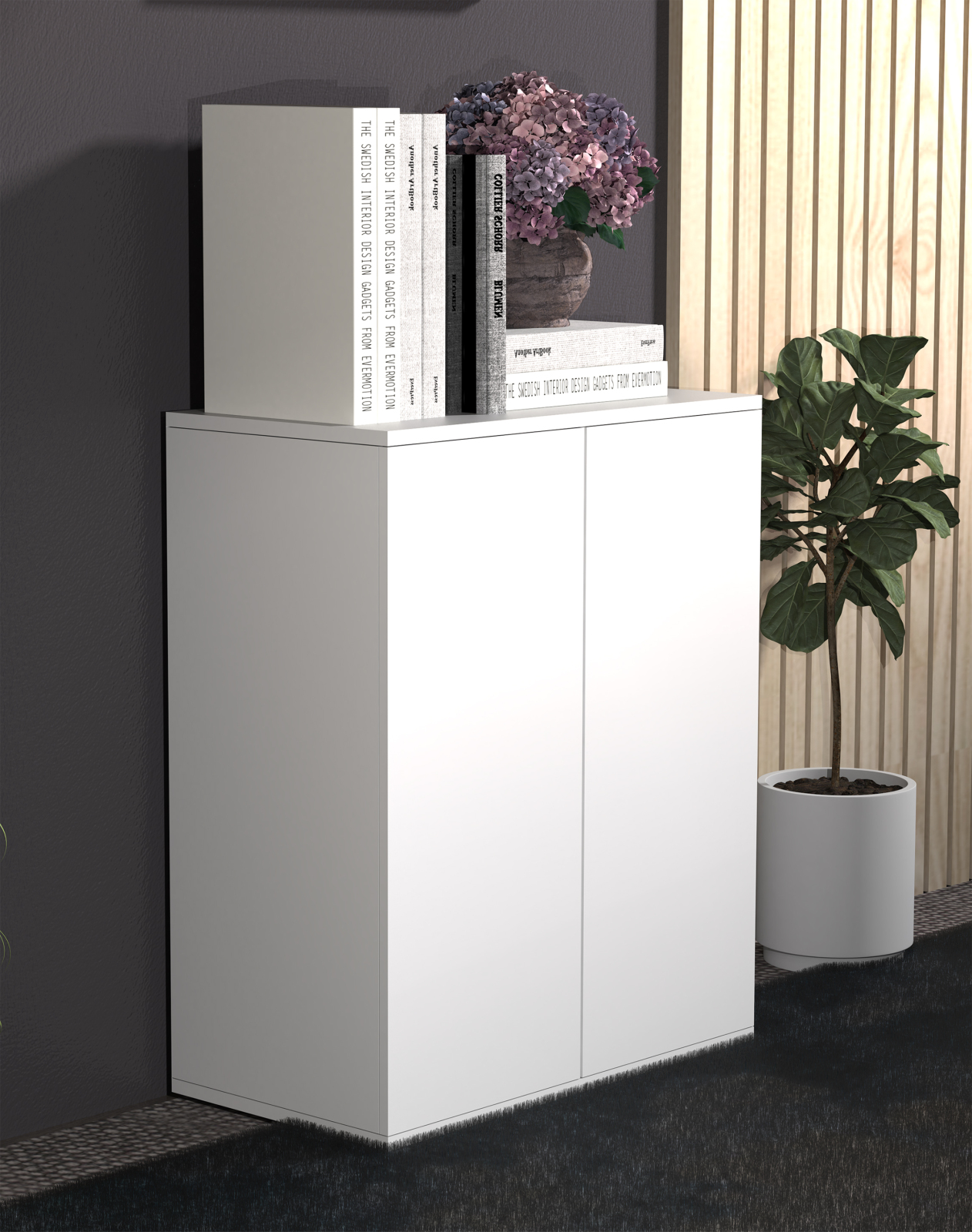 Kommode DALOSA - weiß - 2 Fächer - 60 cm