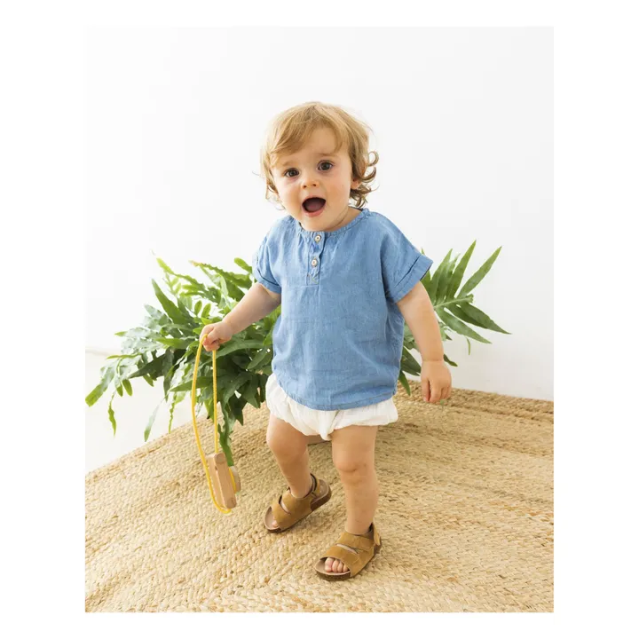 Búho Chemise manches courtes Denim | Bleu jean