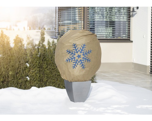 Winterdecoratieve kap FloraSelf Protect XL 1,1x1,1 m beige