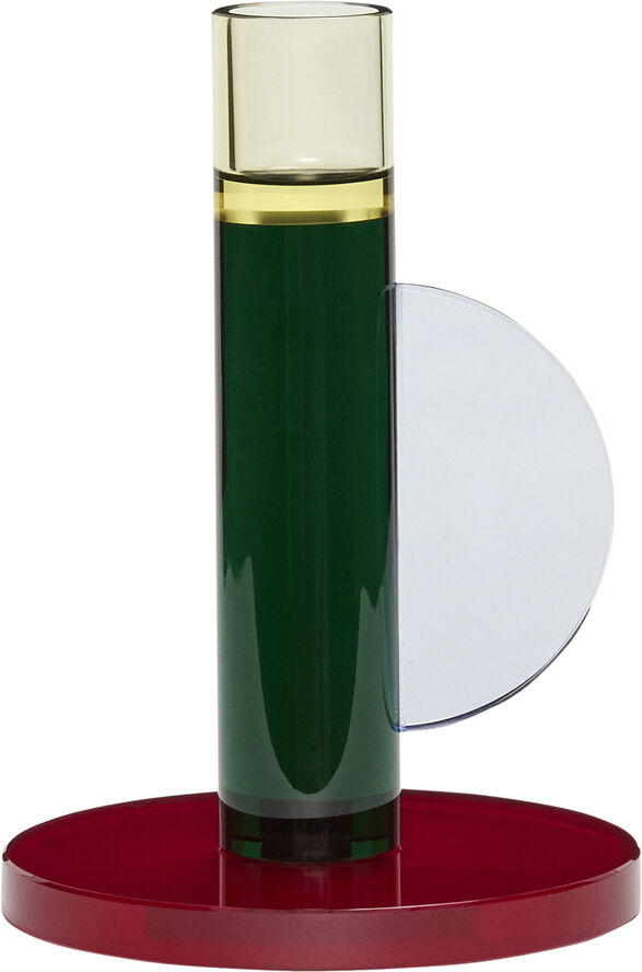Hübsch Astro Candlestick Green Mørkegrøn/rød/gul