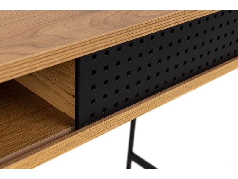 AC Design Tisch Angus, Schwarz / Braun Schreibtisch