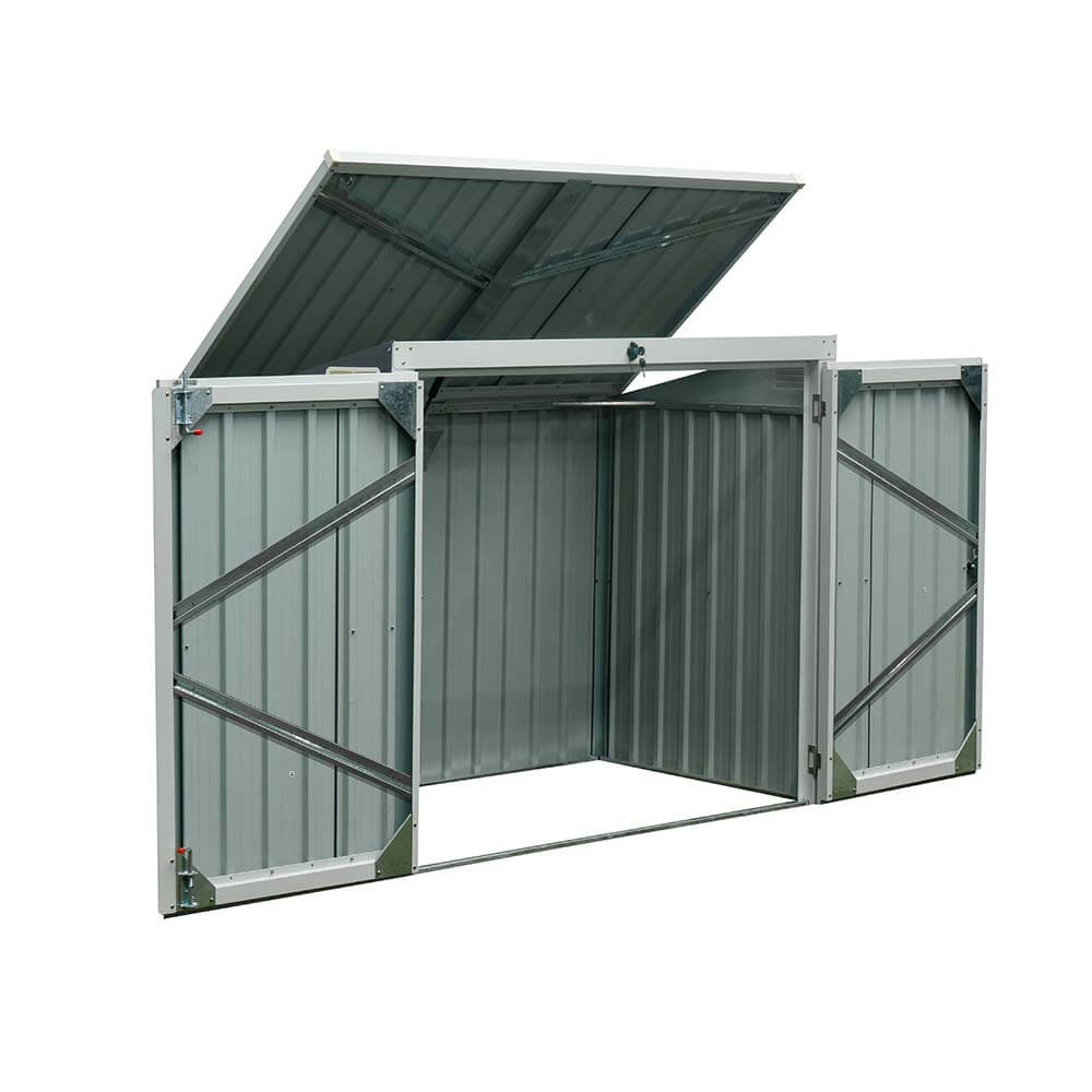 Home Deluxe - BASURA M Bin Storage Unit - Afmetingen 158 x 101 x 134 cm, Binnenoppervlak 1,3 m² - voor 2 x 240 L containers | Bin storage unit, tuinopslag