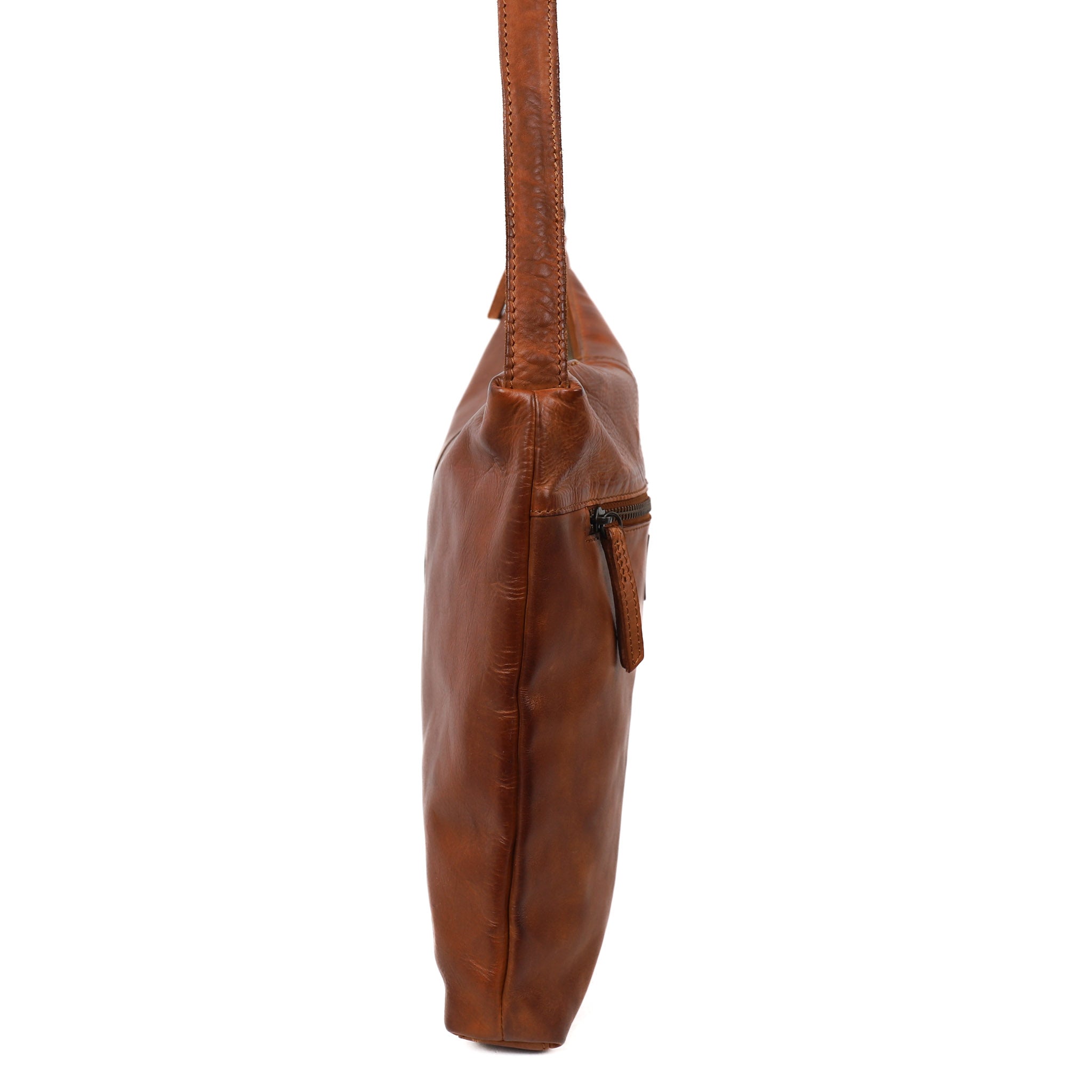 Asymmetrische buideltas 'Jeanine' cognac Cognac