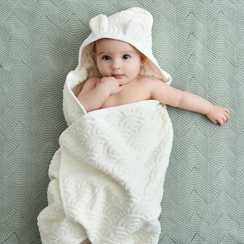 Håndklæde med hætte og ører, Baby - GOTS Classic Grey