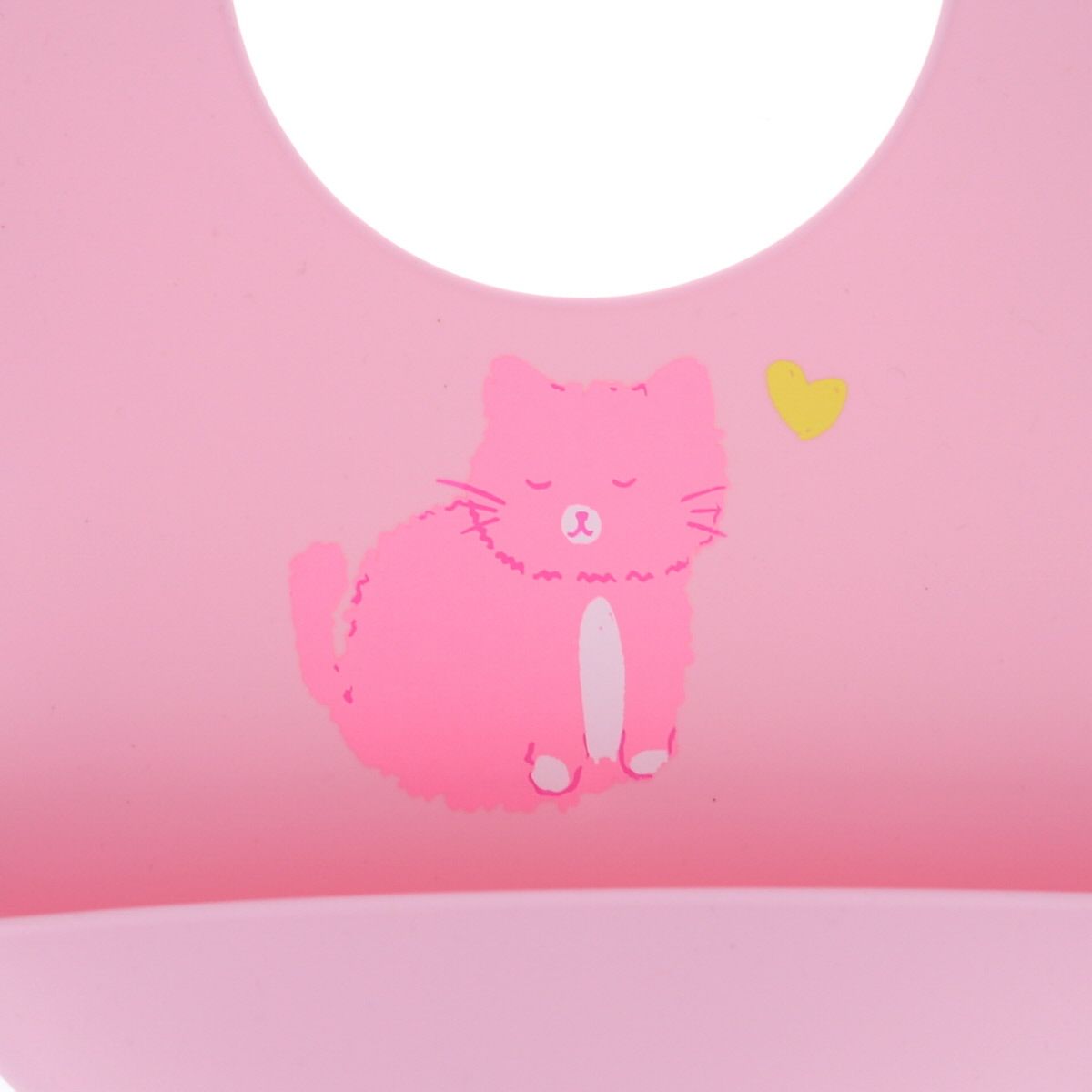 Bavoir silicone chat rose - Miaou Pause goûter