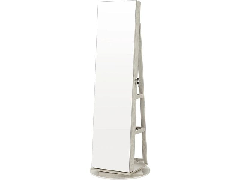 Songmics Schmuckschrank mit Spiegel 55 x 55 x 162 cm Schmuckkabinett