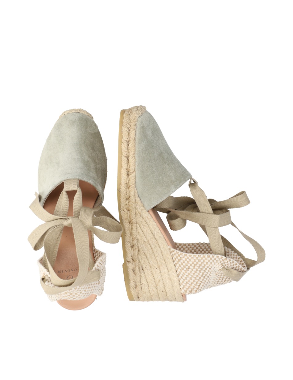 Veloursleder Keilsandale