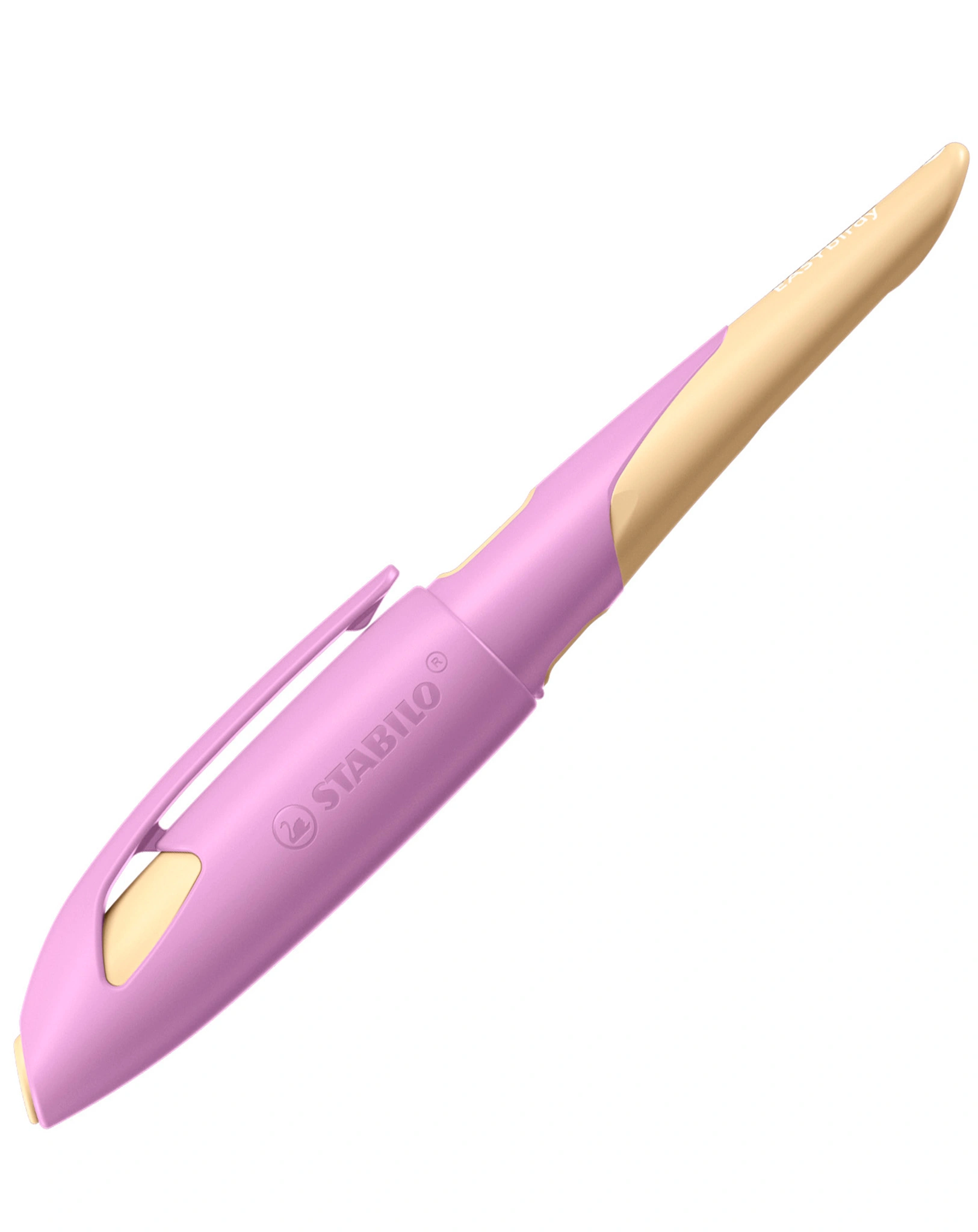 Schulfüller STABILO® EASYbirdy PASTEL Feder A für Rechtshänder in pink/apricot