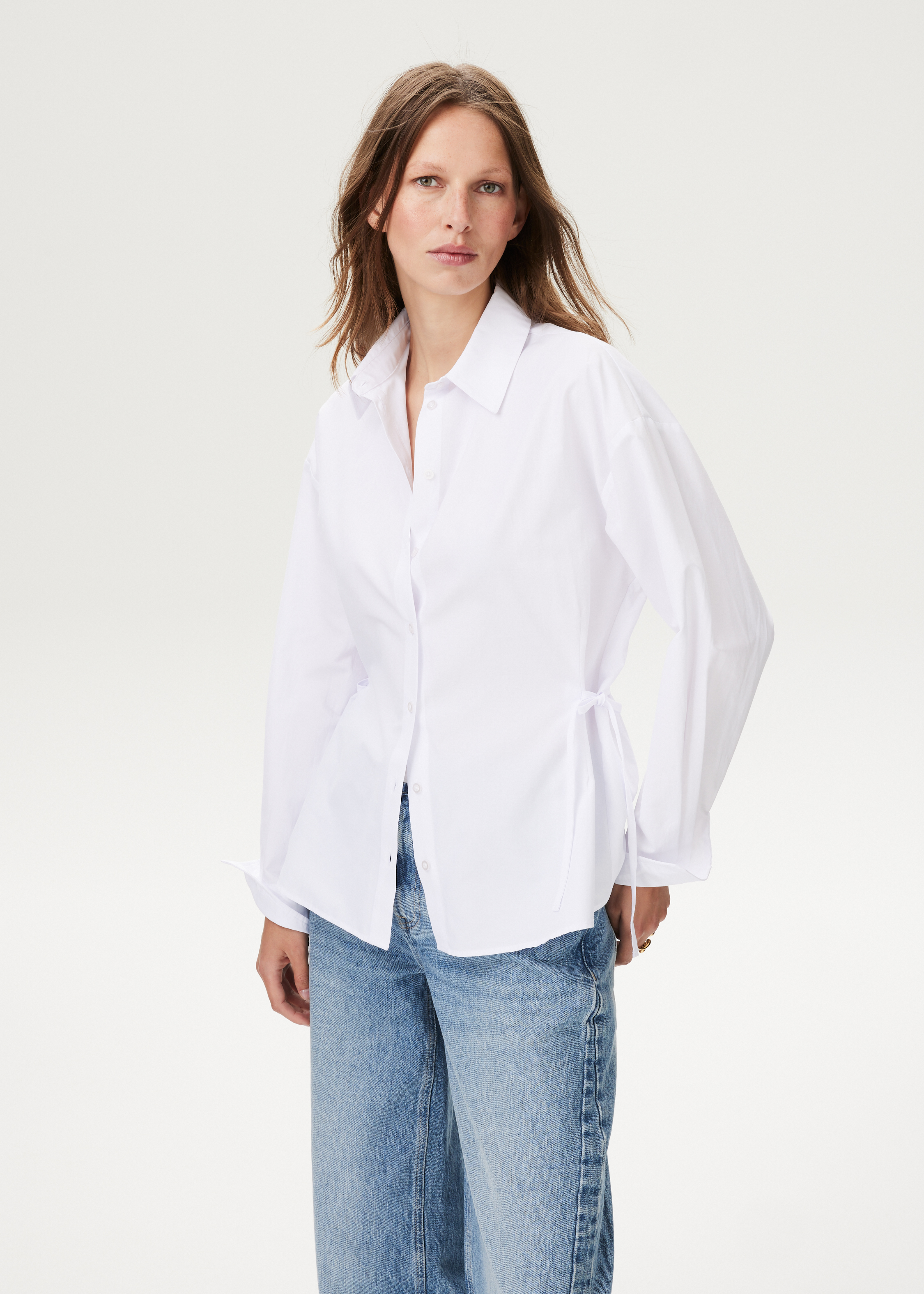 Overhemdblouse met strikjes