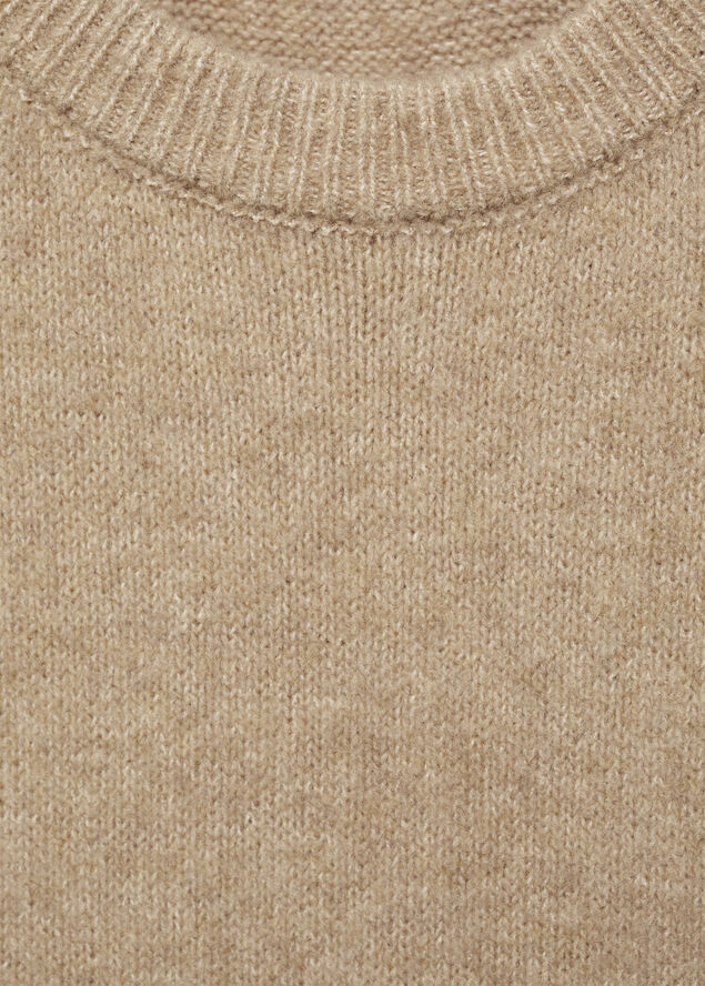 MANGO Knitted dress with ribbed finishes Medium brown