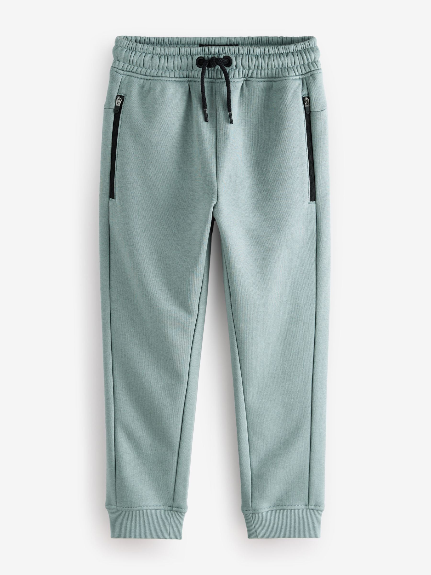 Zwart/grijs - Slim-fit joggingbroek met ritszak (3-16jr)