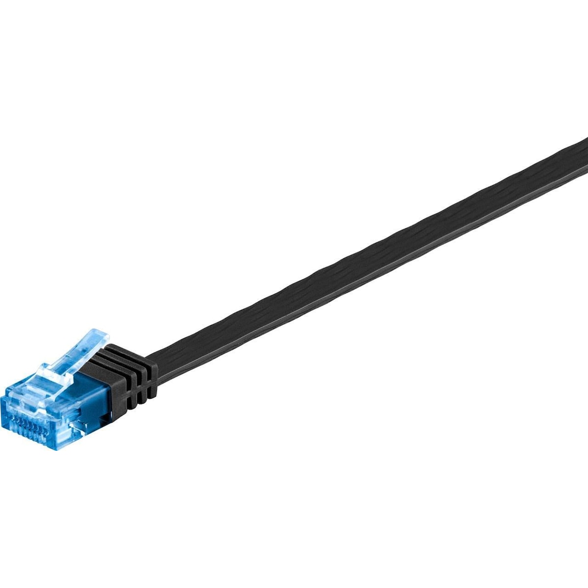 Goobay CAT 6A flat-patch kabel U/UTP, svart