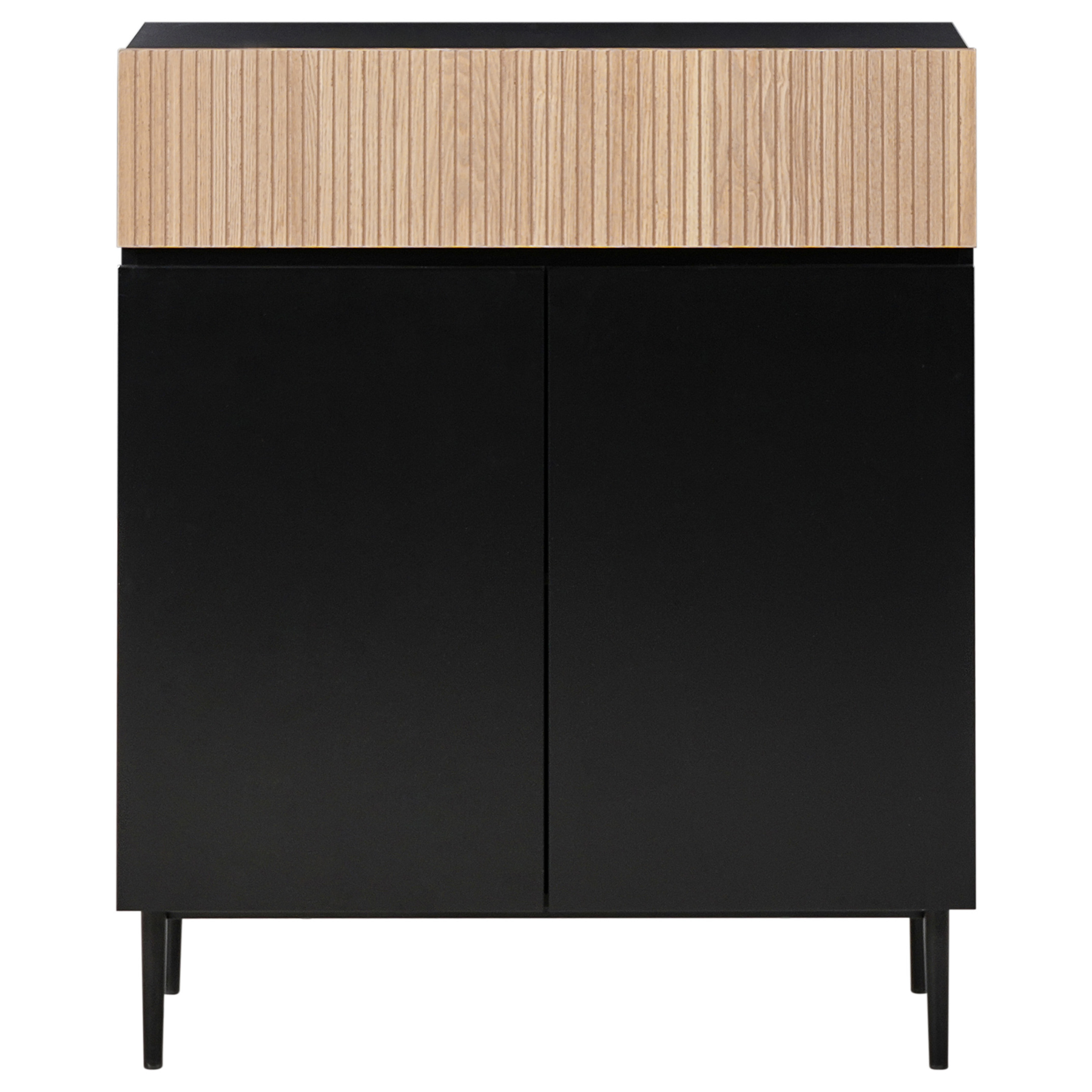 Beliani - BLYTHE - Sideboard 2-deurs - Zwart|Bruin - MDF