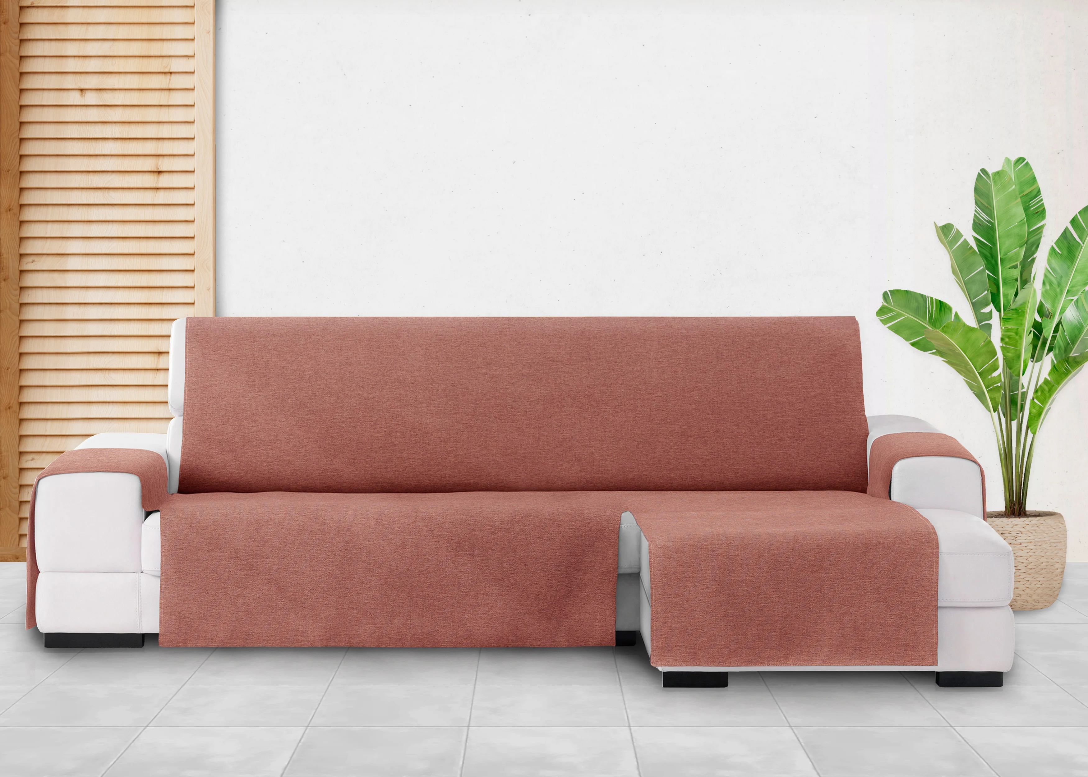 Capa protetora Vipalia para chaise longue direita de 240 cm, cor azul-claro, modelo Brisa