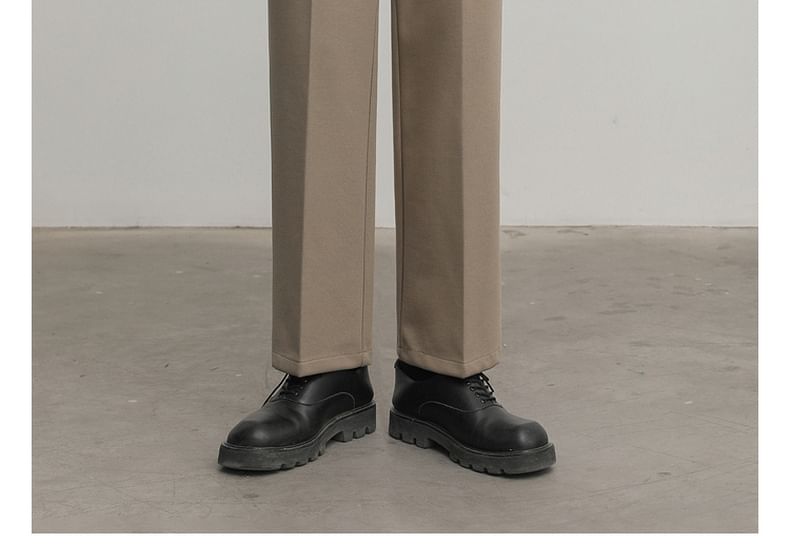 Remeefa - Mid Rise Plain Wide Leg Crop Dress Pants