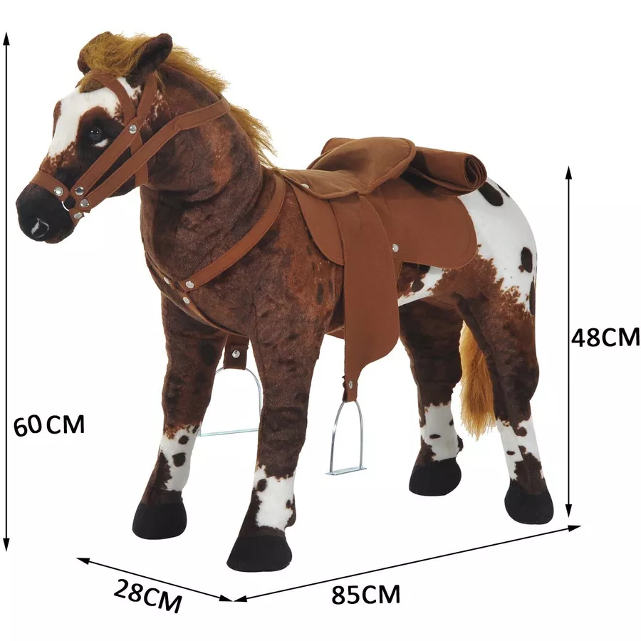 HOMCOM Kinder Reitpferd braun