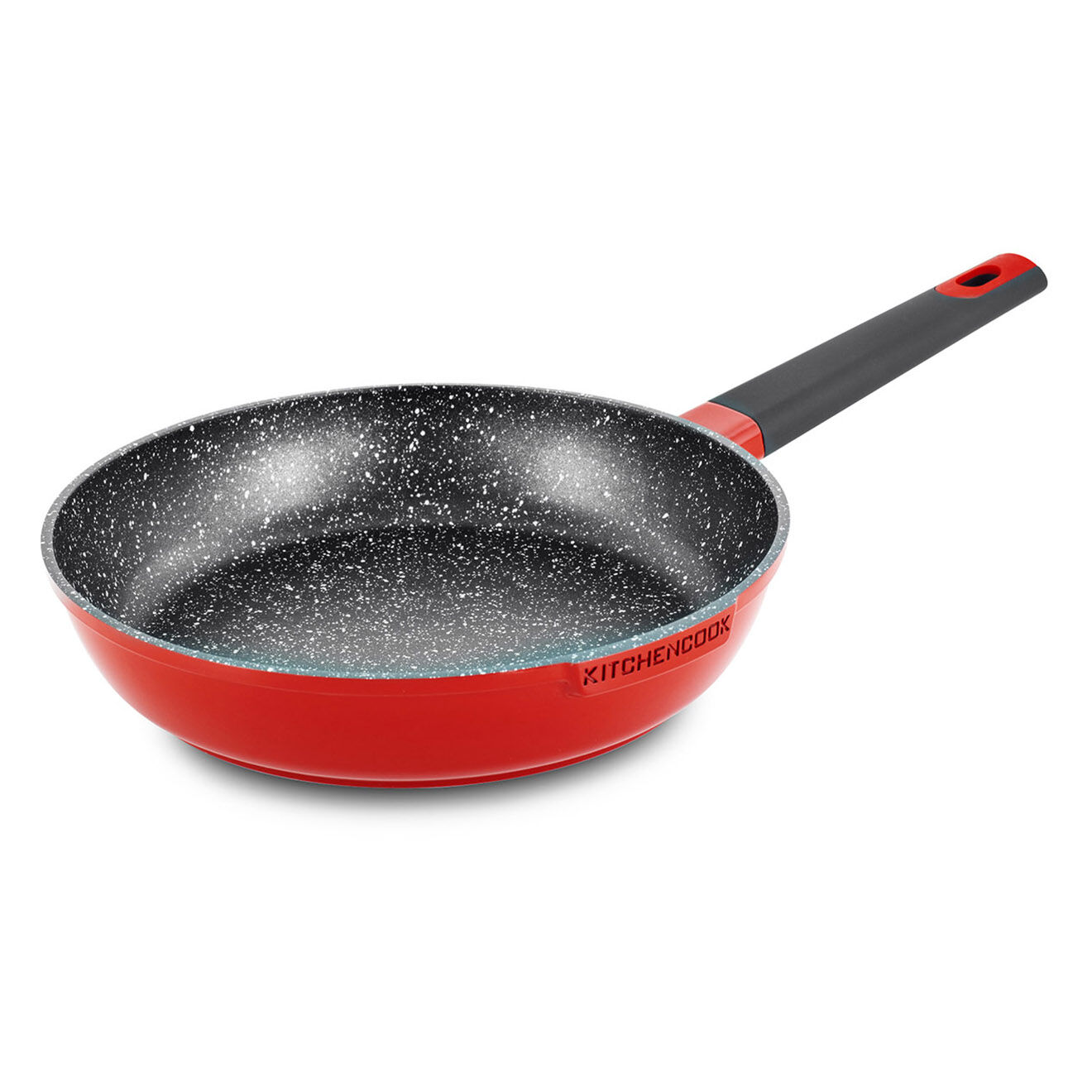 Kitchencook Poêle en fonte d'aluminium rouge - D.26 cm