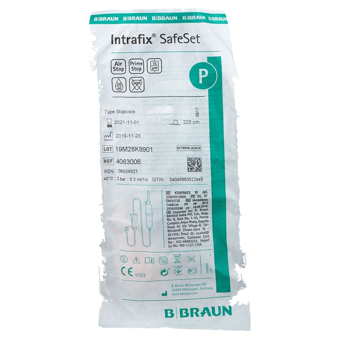 Intrafix® SafeSet 3-Wege-Hahn 220 cm