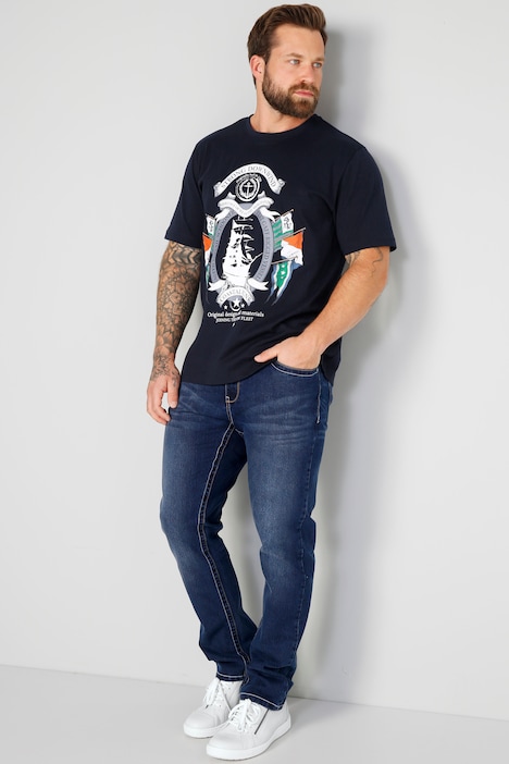 Boston Park T-Shirt, Halbarm, Segel-Print, Rundhals, bis 72/74