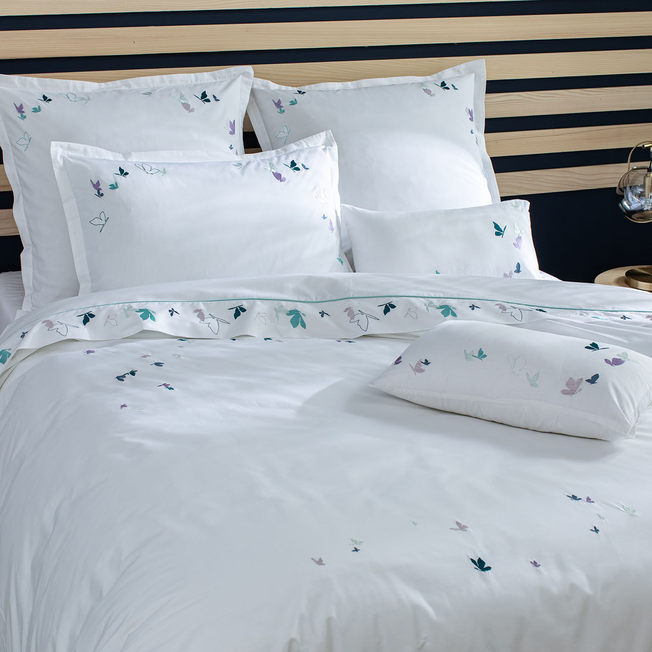 Perle de Coton Parure housse de couette 100% Percale de Coton Bliss blanche