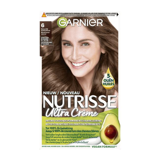 Garnier Nutrisse Crème Permanente Haarverf 6 Natuurlijk Donkerblond