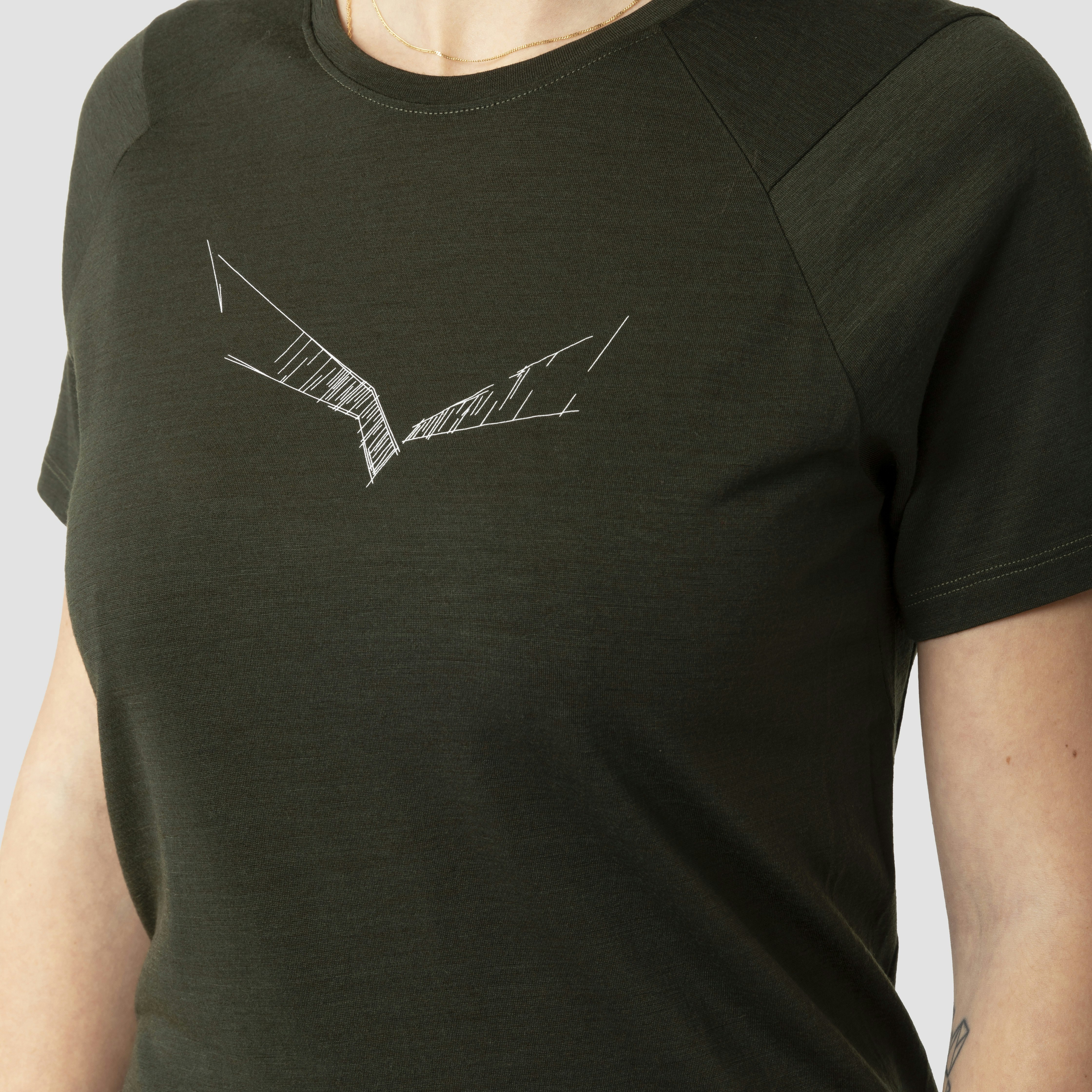Pure Eagle Sketch Merino T-Shirt Damen