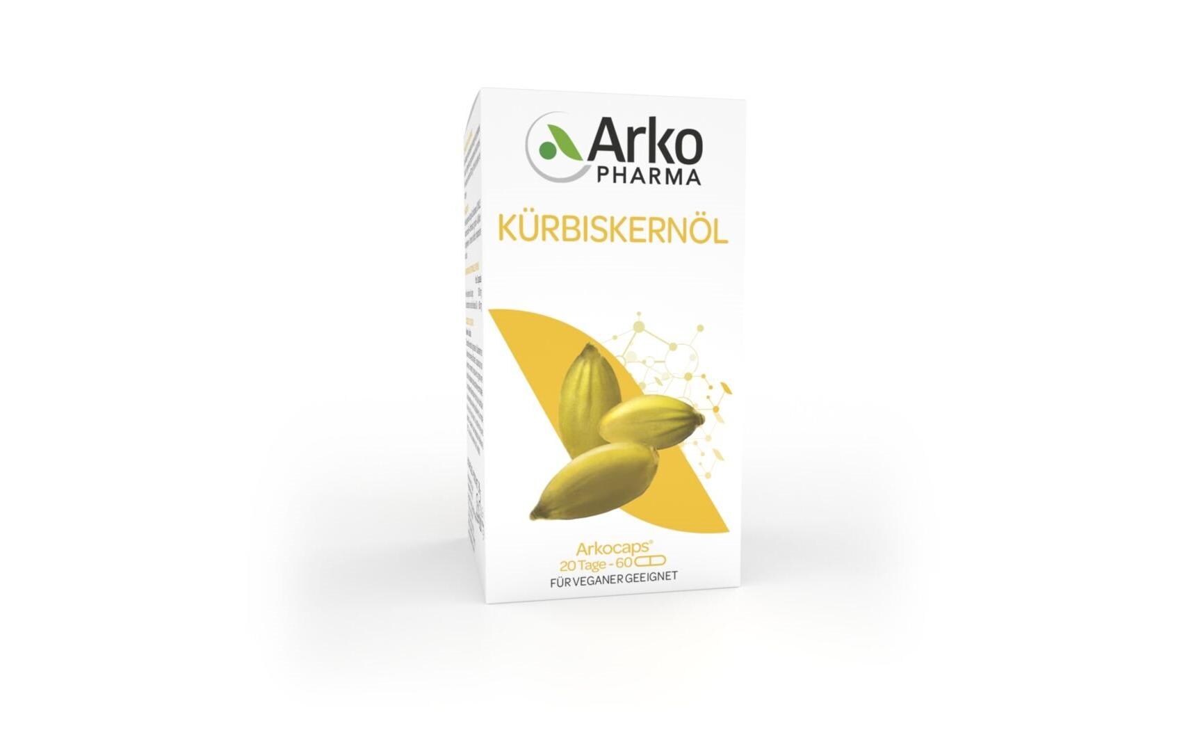 Arkocaps Kürbiskernöl Kapseln 60 StückNahrungsergänzungsmittel auf pflanzlicher Basis