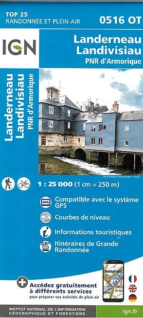 IGN - TOP 25 0516 OT LANDERNEAU 1 25 000