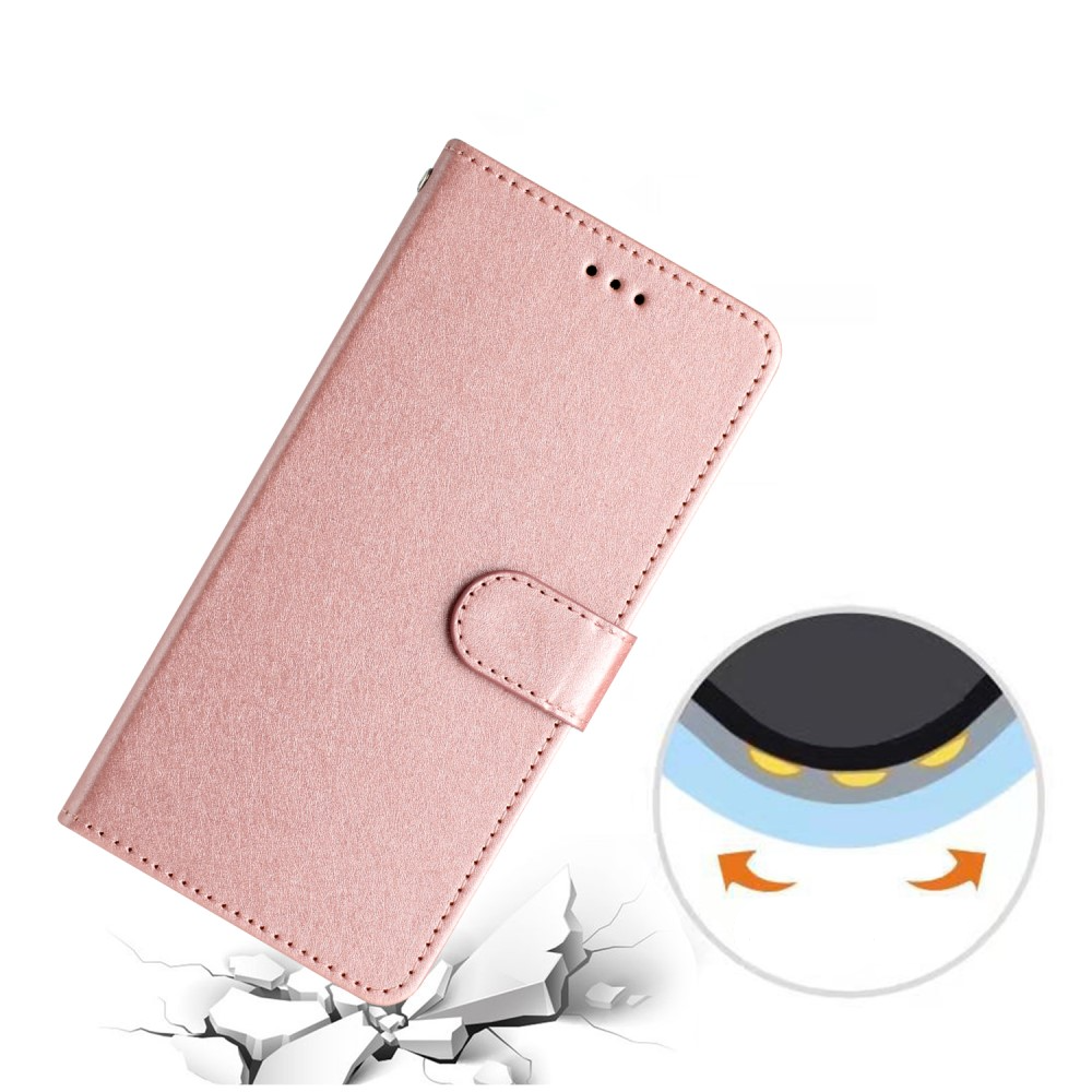 iPhone 15 Leder Tasche Flipcover Wallet mit Kartenfächern - Roségold
