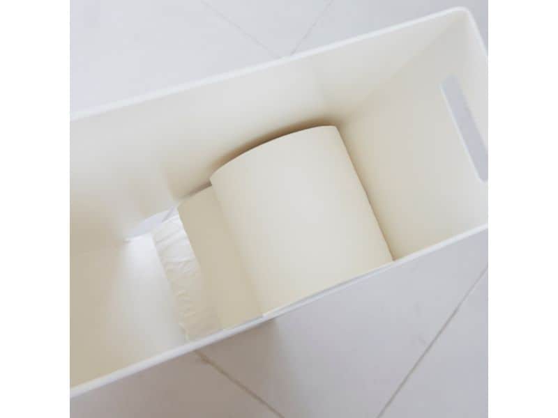 Yamazaki Toilettenpapierhalter Tower gross 48 cm, Weiss WC- Papierhalter