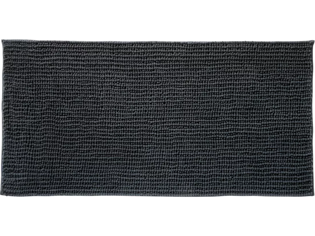 Tapis de bain en polyester uni anthracite 60x120cm