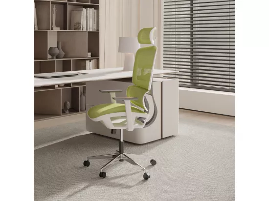 Chaise de bureau ergonomique avec roulettes et accoudoirs - Keys Vert
