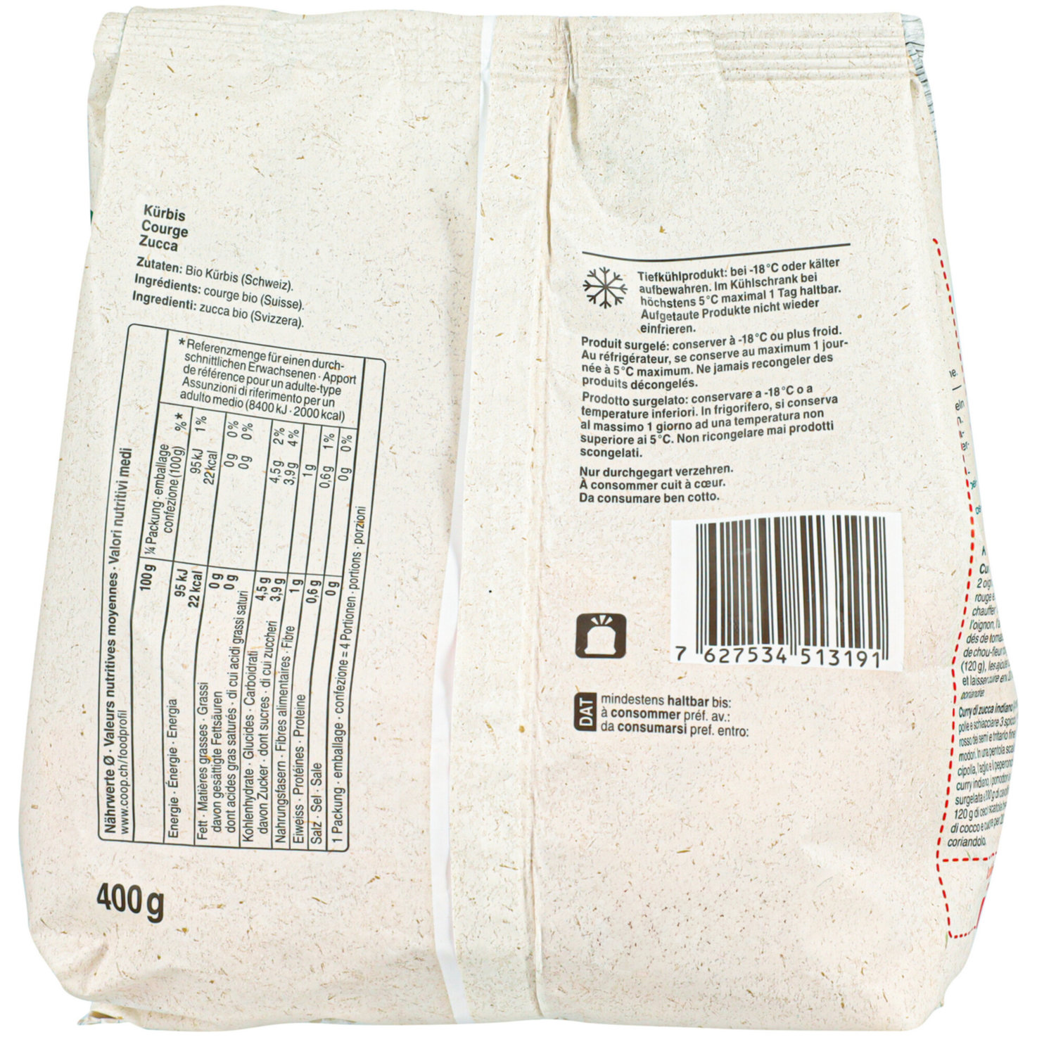Naturaplan Bio Butternuss Kürbis-Würfel