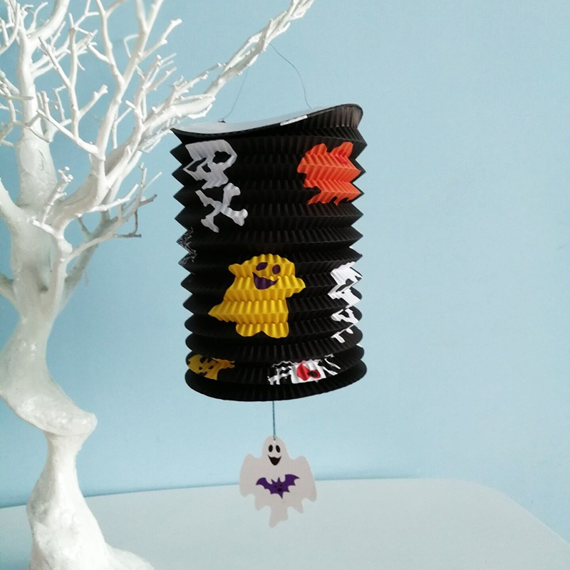 (Ø155x310mm) Papier Laterne Halloween Party Deko Lampion - Gespenst