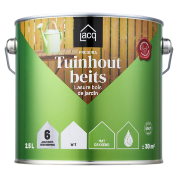 Lacq Tuinhout beits dekkend wit 2,5 liter