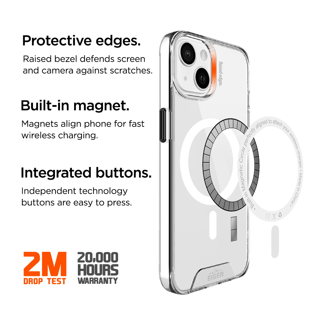 iPhone 15 MagSafe Glacier Case Hybrid Schutzhülle (EGCA00486) - Transparent