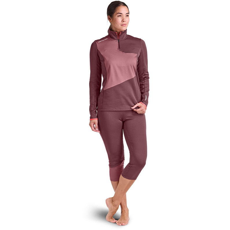 Ortovox Damen Fleece Light Zip Neck Longsleeve