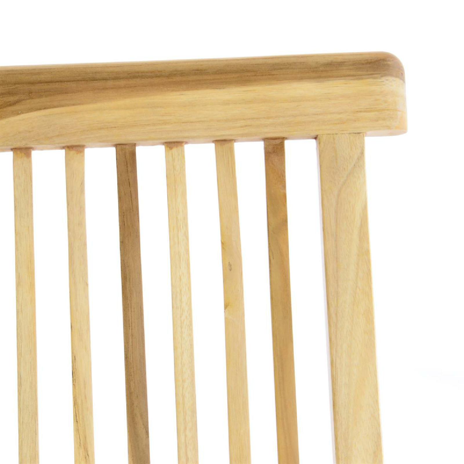 VCM 4er Set Gartenstuhl Teak Holz unbehandelt klappbar Stühle Holzstuhl