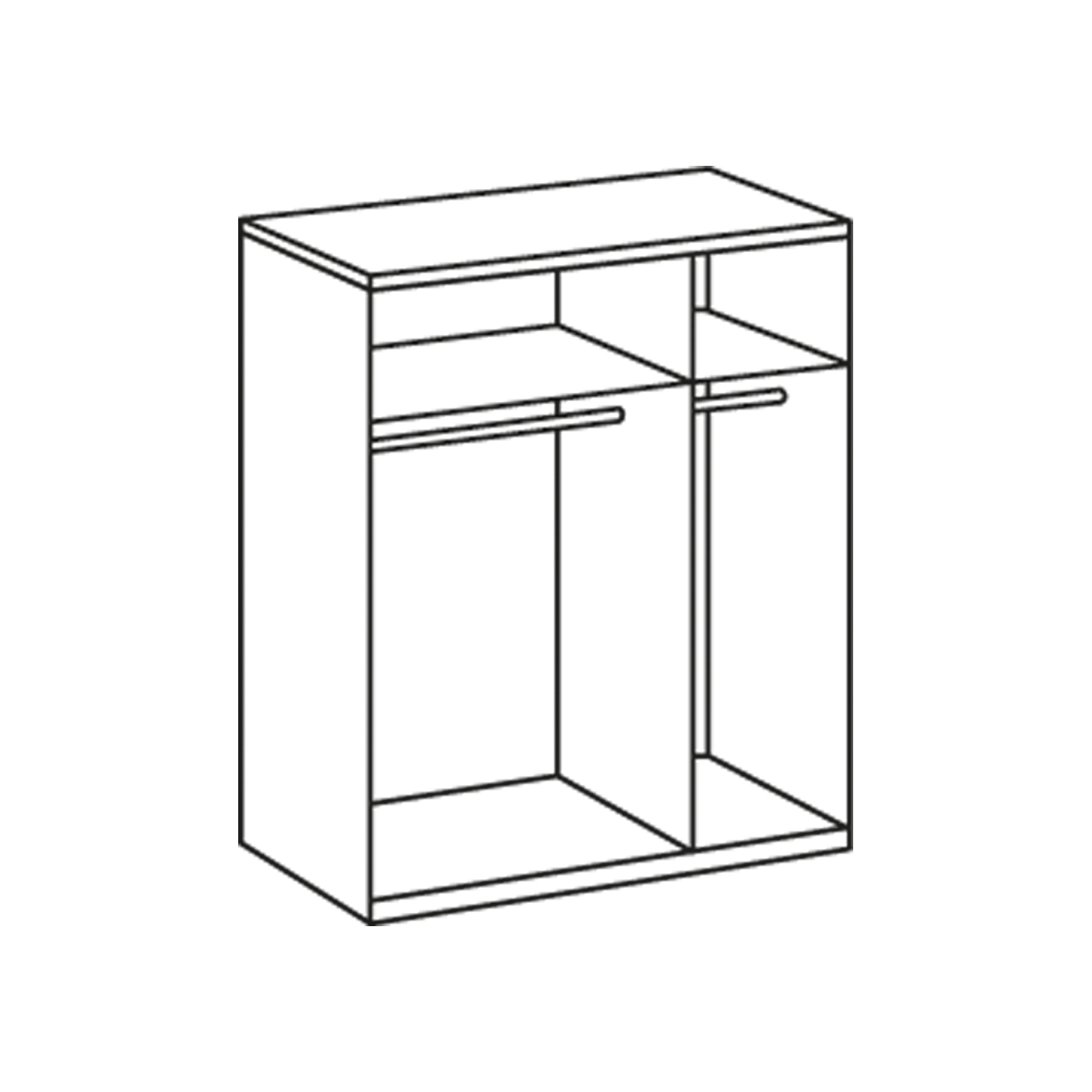Drehtürenschrank - weiß - 135 cm breit