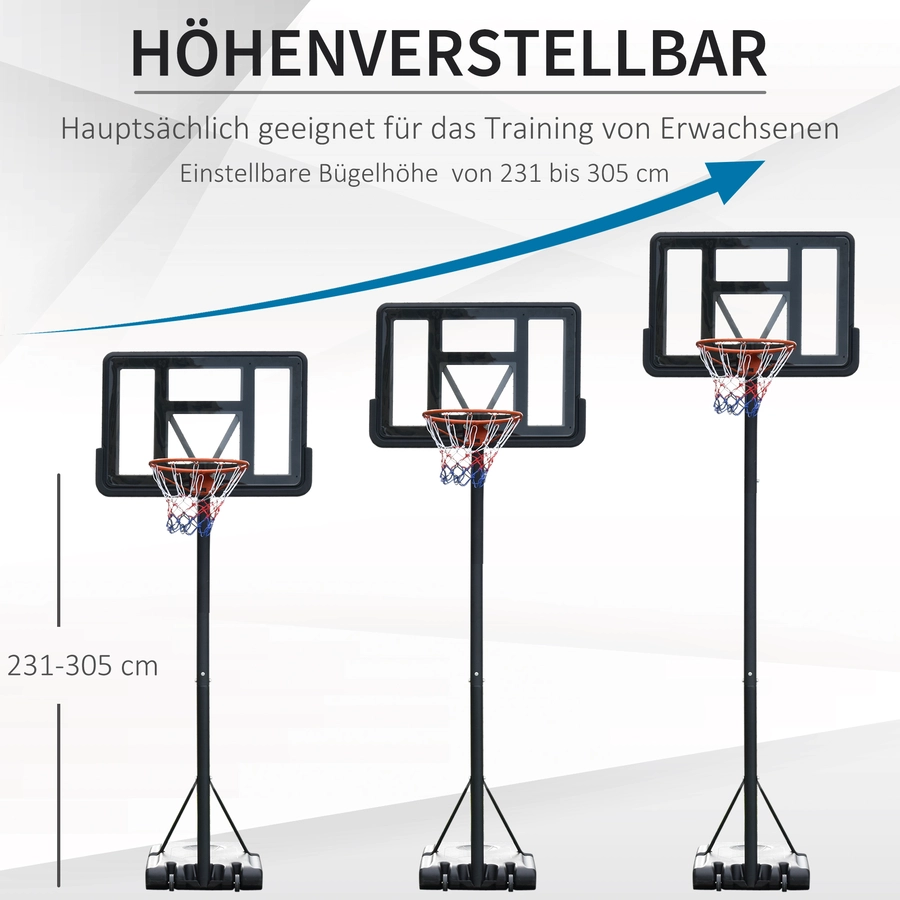 HOMCOM Basketballständer Schwarz