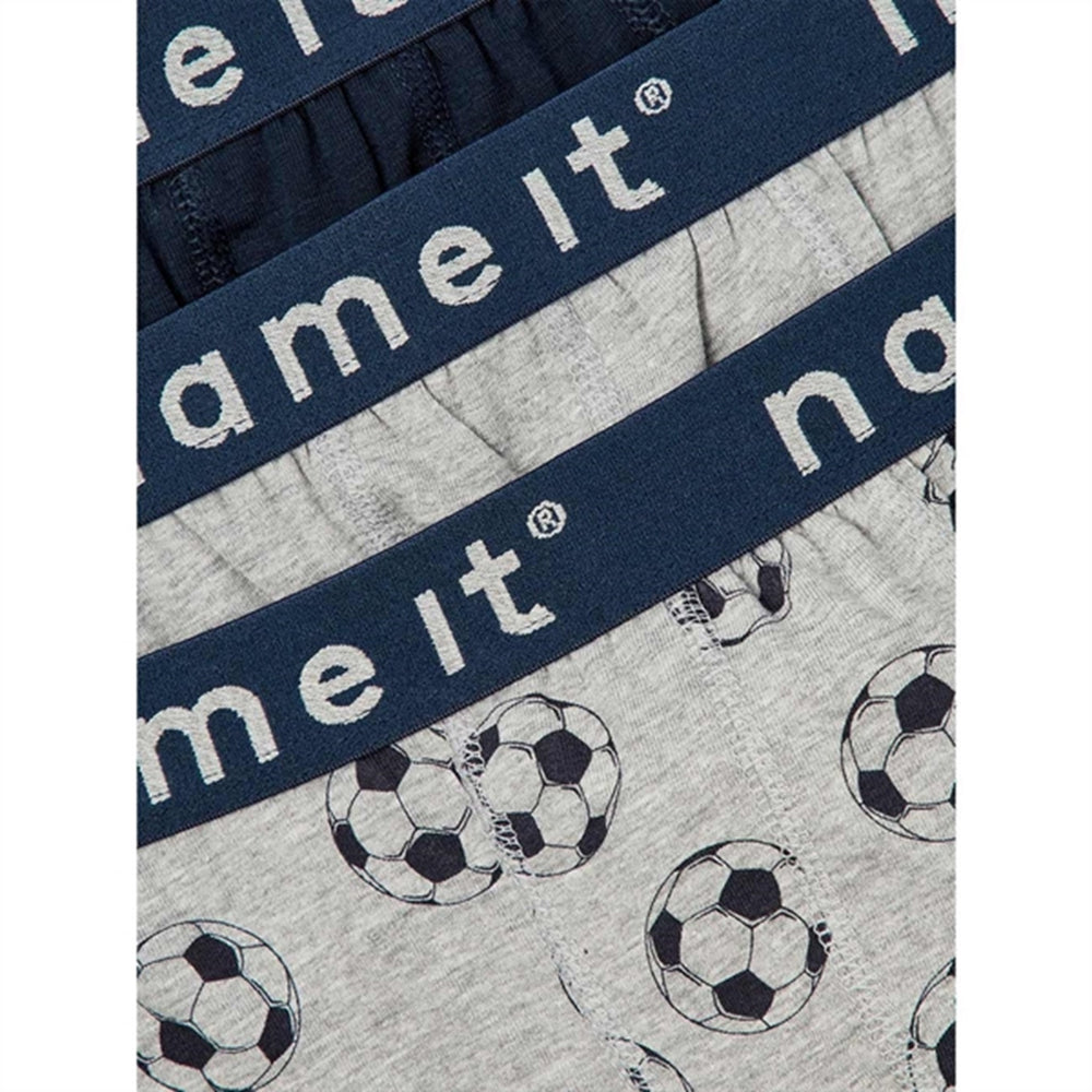 Grey Melange Football Boxershorts 3-Pak Noos