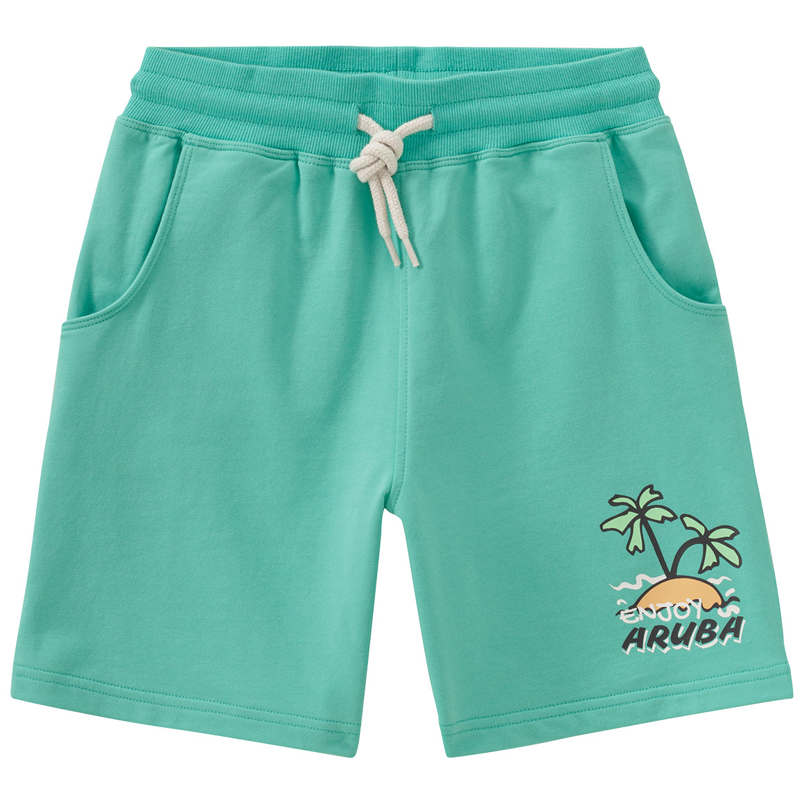 Famy 2 Jungen Joggingshorts im Set helltürkis / dunkelgrau