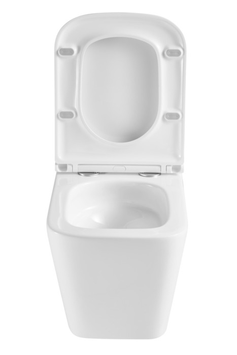 Væghængt toilet kantet m/Vortex skyl - hvid